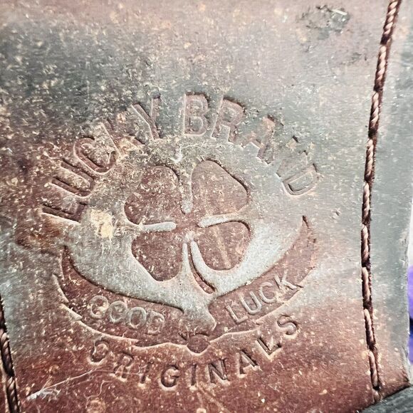 Lucky Brand Black Leather Buckled Harness Wooden Soled Riding Biker Moto Boots 8 - Picture 9 of 10